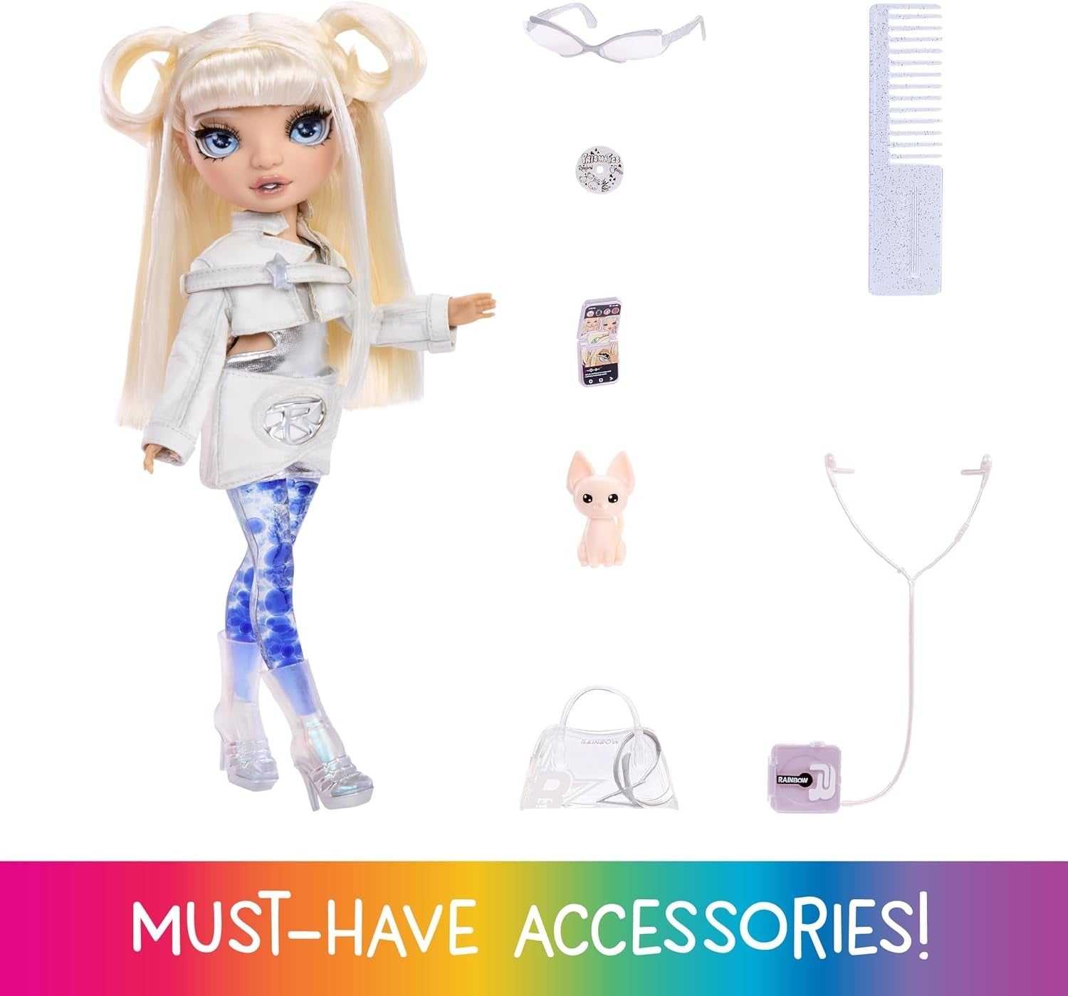 28cm Fashion Doll Magic Bubble Legs White Outfit Accessories