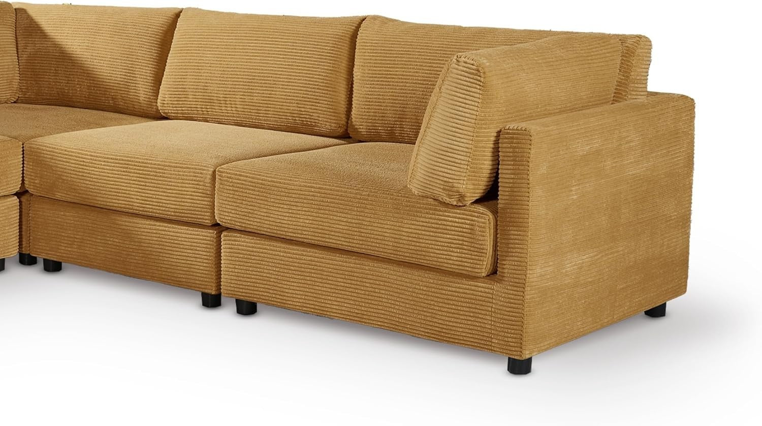 Large Modular 5-Seater L Shaped Corner Sofa Jumbo Cord Fabric Removable Covers