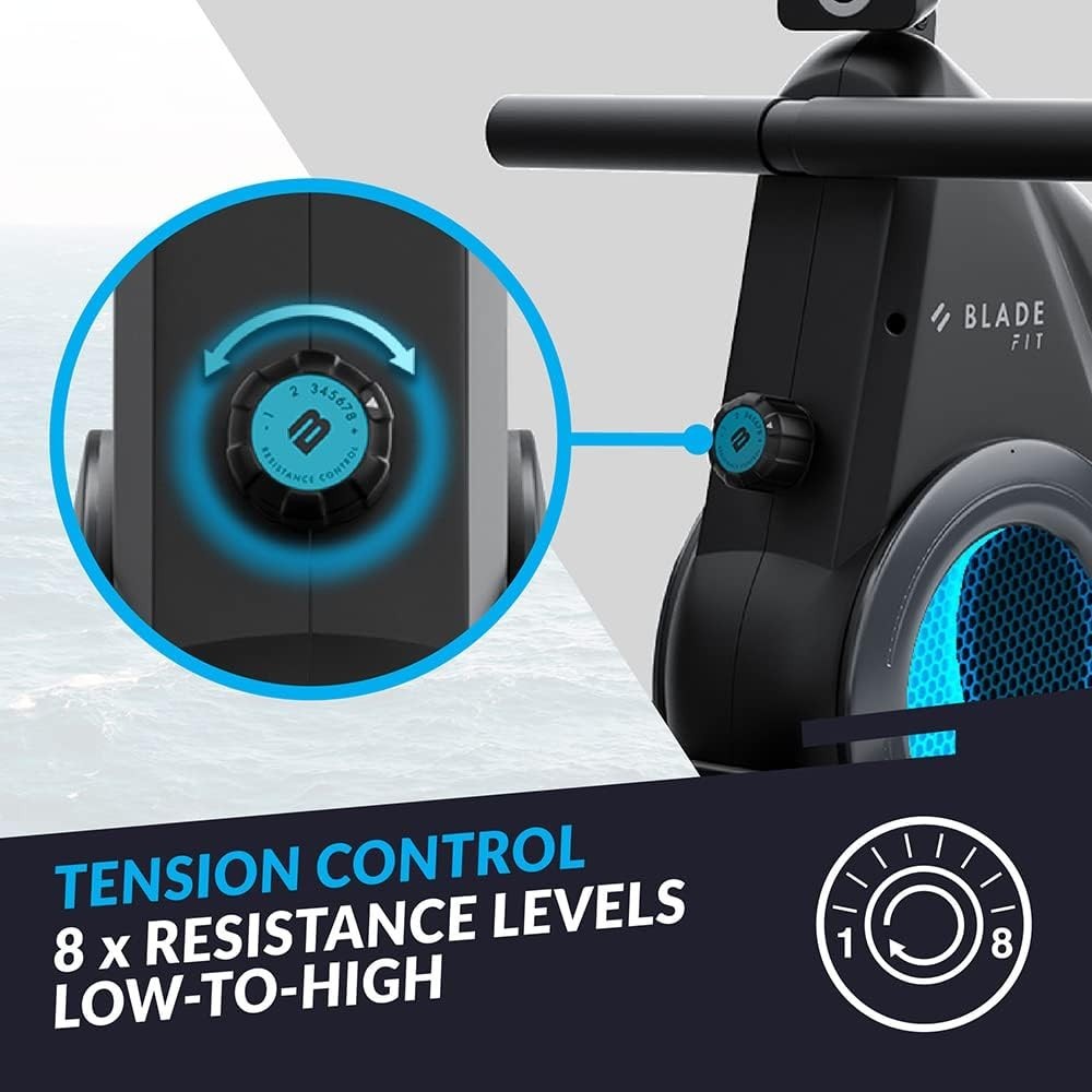 Foldable Magnetic Rowing Machine Quiet 8-Level Resistance LCD App Home Rower