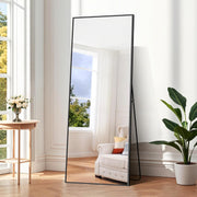 Full Length Mirror 165x60cm Wall Leaning or Standing Modern Black Frame