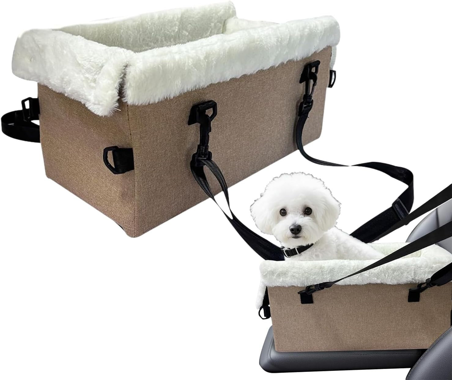 Dog Car Seat Console Booster Bed Safety Buckle Pet Carrier Cushion
