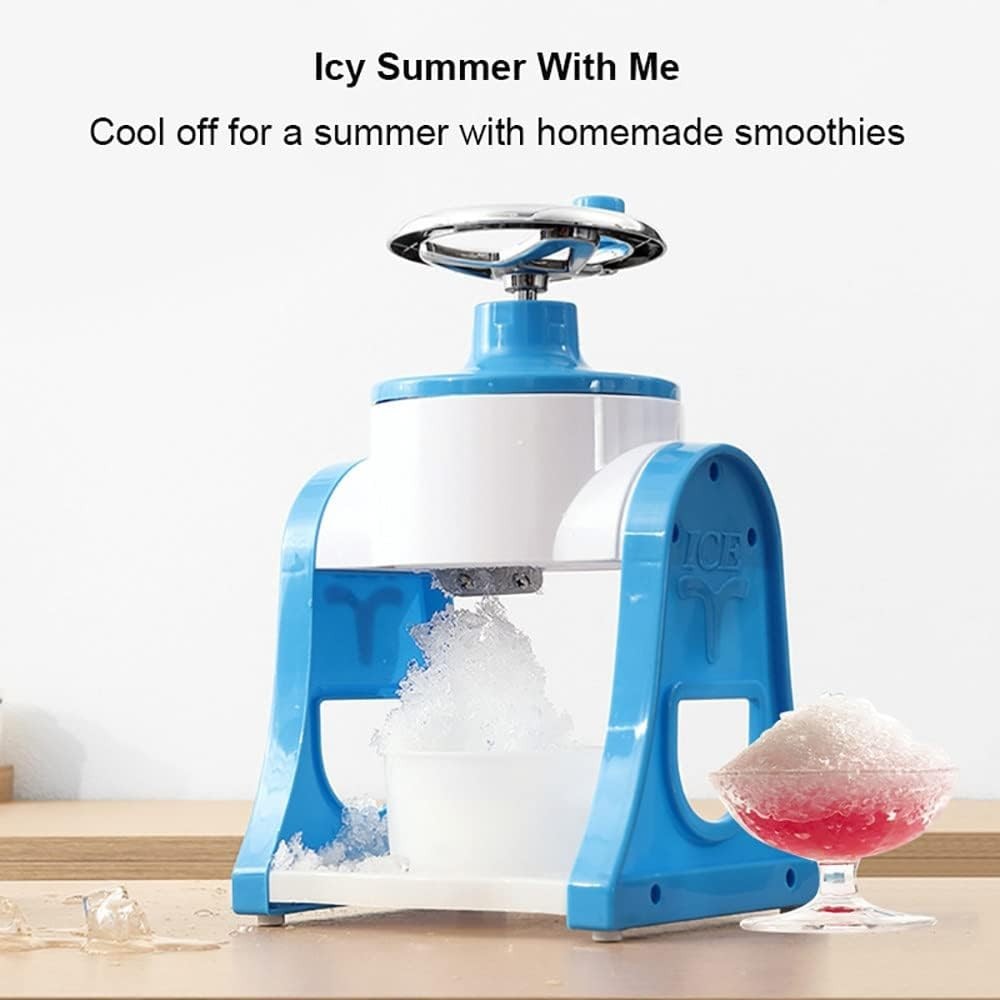 Manual Ice Crusher Hand Crank Snow Cone Slushie Maker Portable