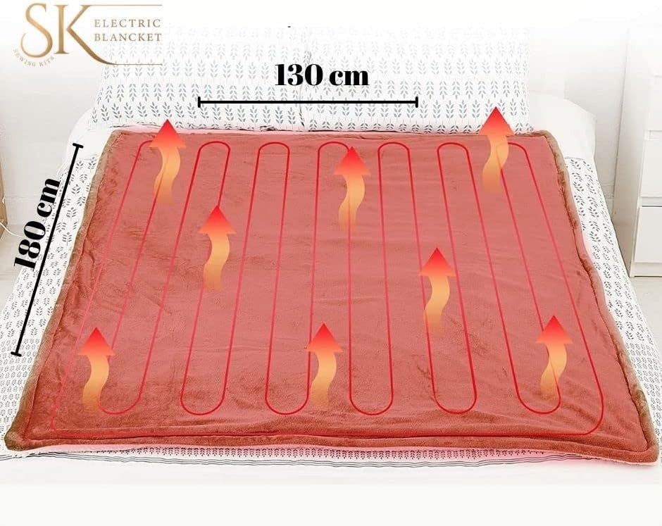 Electric Heated Throw Blanket Large 9 Heat LED Timer Auto Off Washable