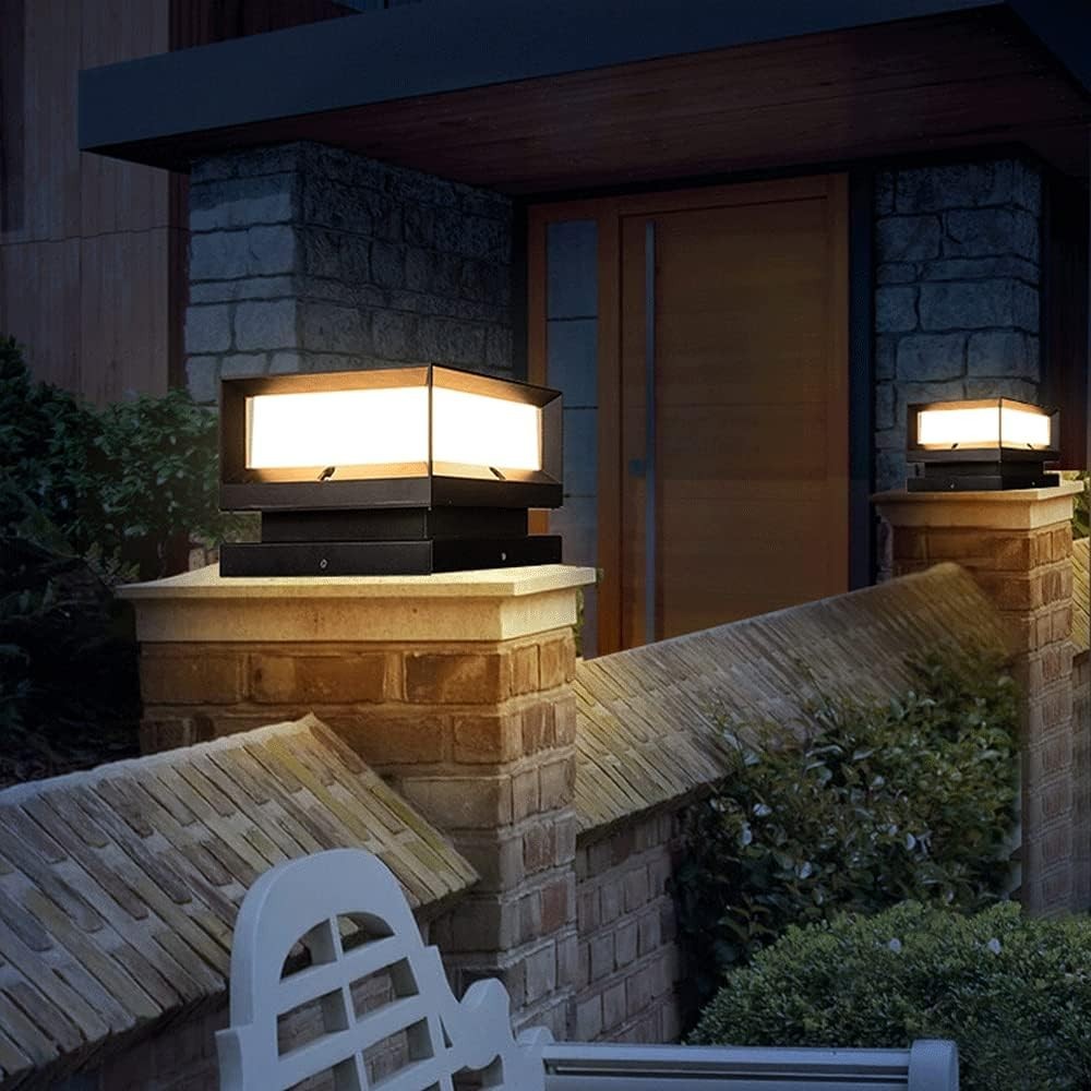 YGZPALH 9.8" Waterproof Garden Pillar Lamp E26 Patio Driveway Light