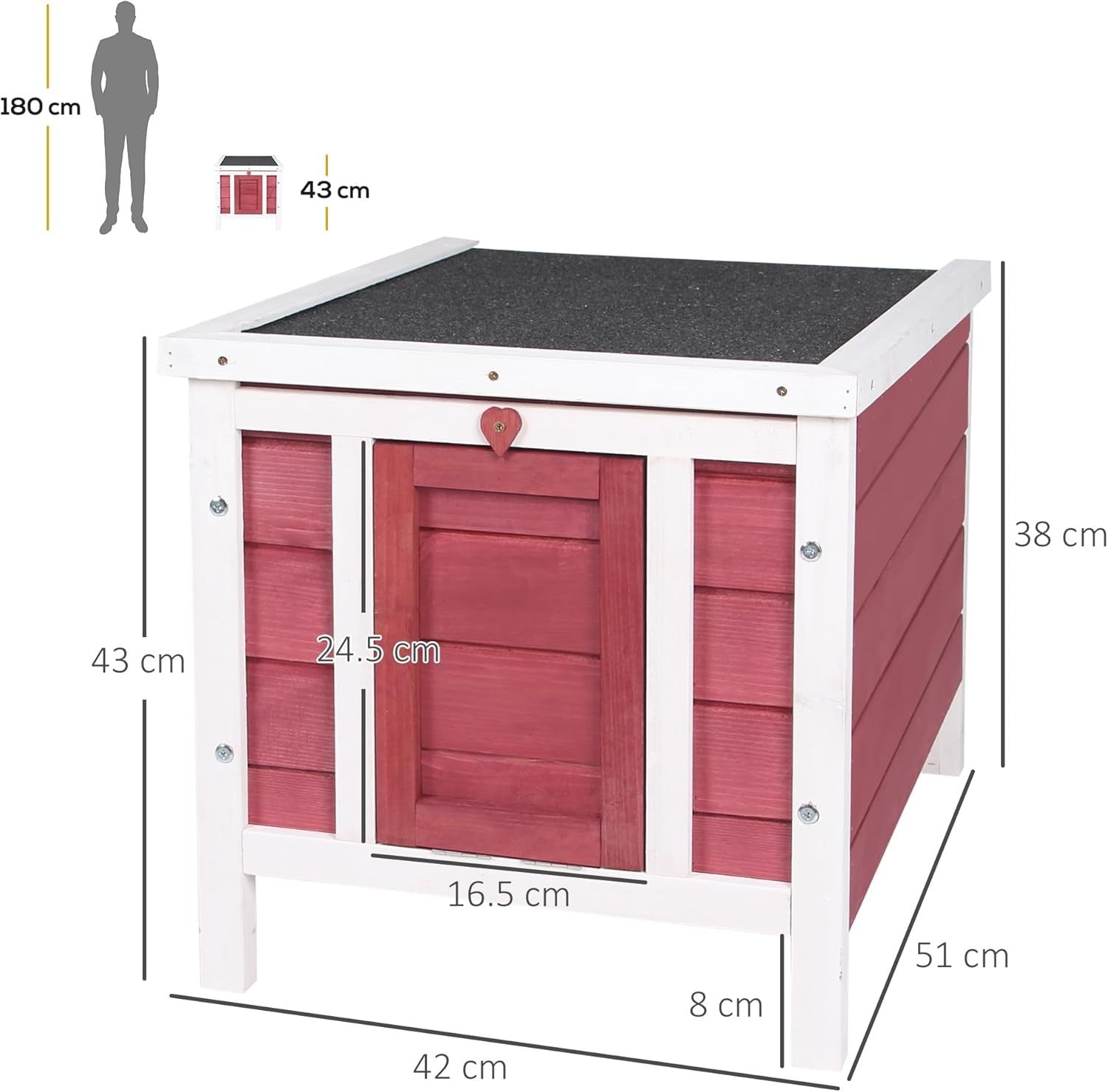 Outdoor Rabbit Hutch Small Guinea Pig House Openable Roof Wooden Cage