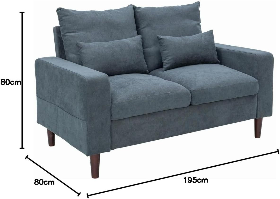 3+2 Seater Sofa Set Grey Fabric Upholstered Living Room Couch Suite Home (V)