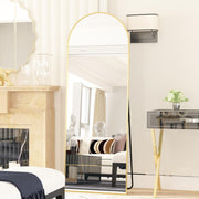 Gold Arched Full Length Mirror 162x53cm Wall Leaning Slim Dressing Room
