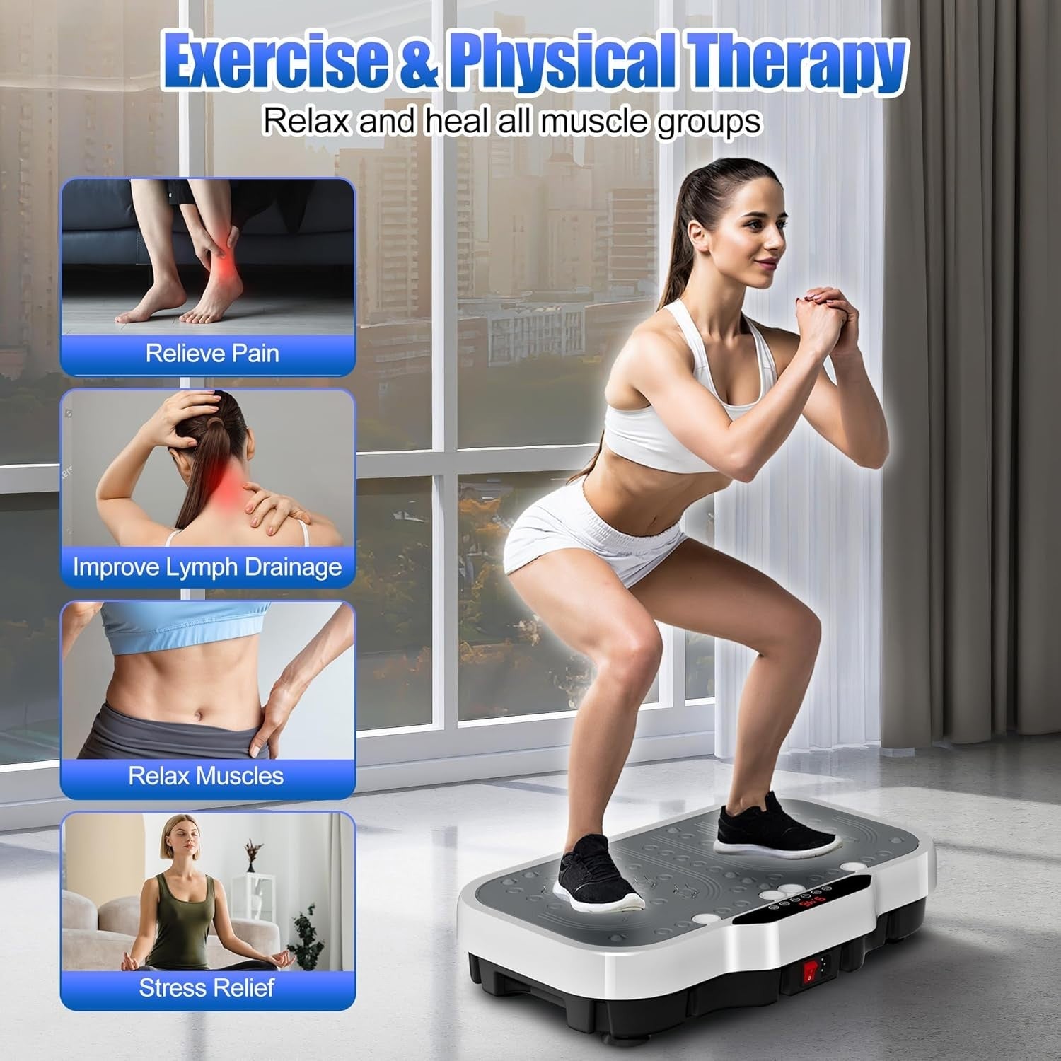 Vibration Plate Exercise Machine 199 Speeds Large Board 150KG Body Shaper