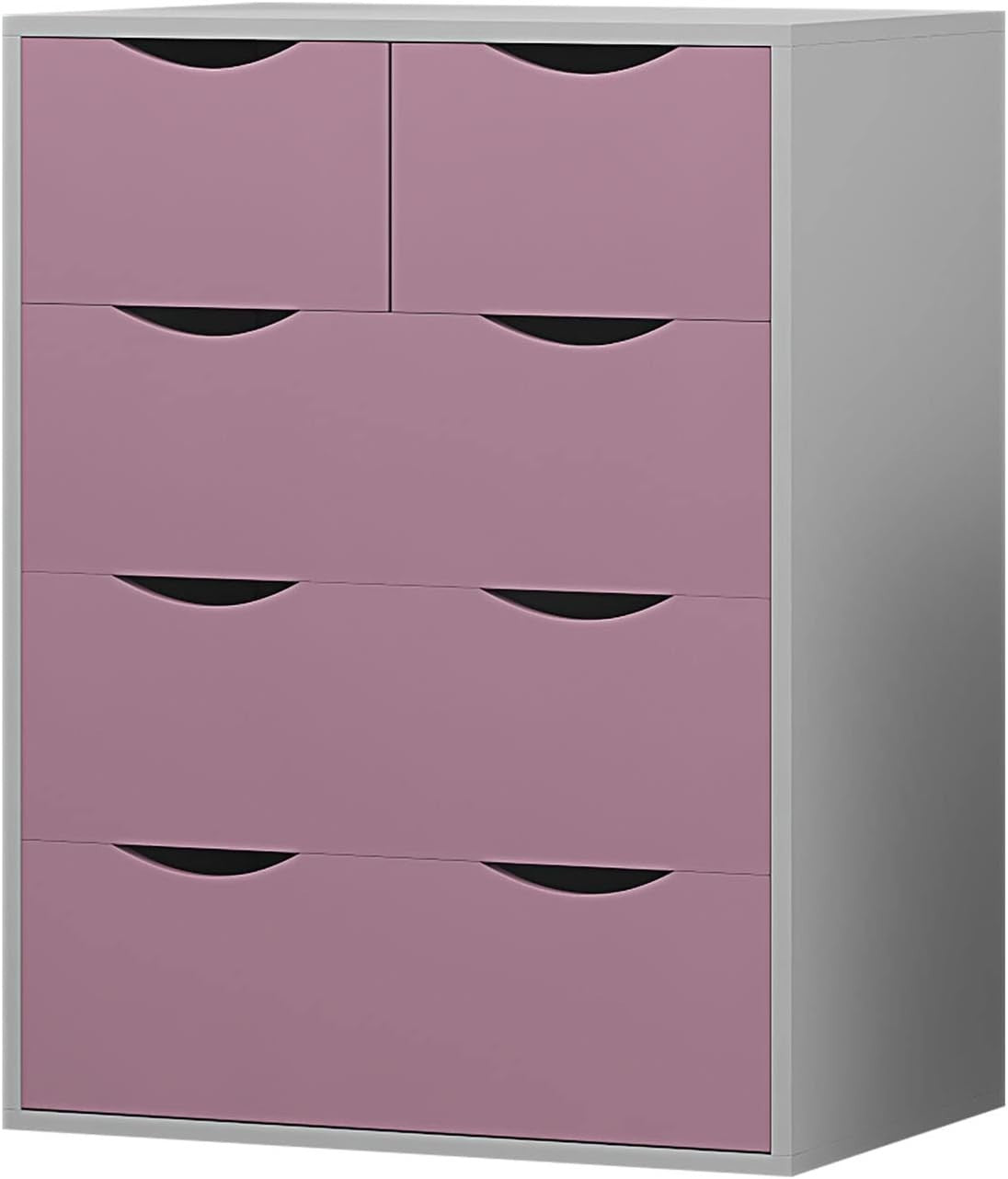 4pc Bedroom Furniture Set Wardrobe Chest Bedside Cabinet Pink White