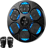Music Boxing Machine LED Punch Trainer Wall Mounted Bluetooth Gloves Set