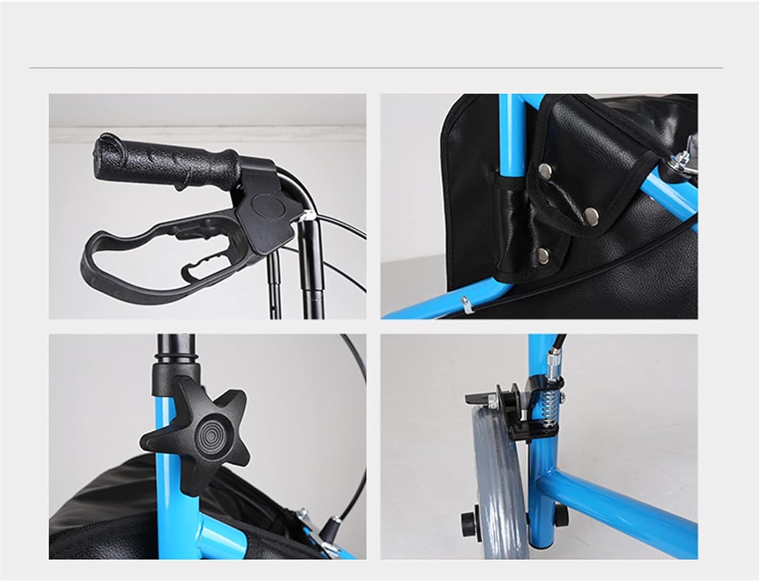 3 Wheel Rollator Walker Folding Lightweight Mobility Aid Seat Bag Brakes