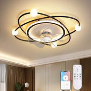 Modern 58CM Ceiling Fan with LED Light, Dimmable, Remote, 6-Speed, Timer