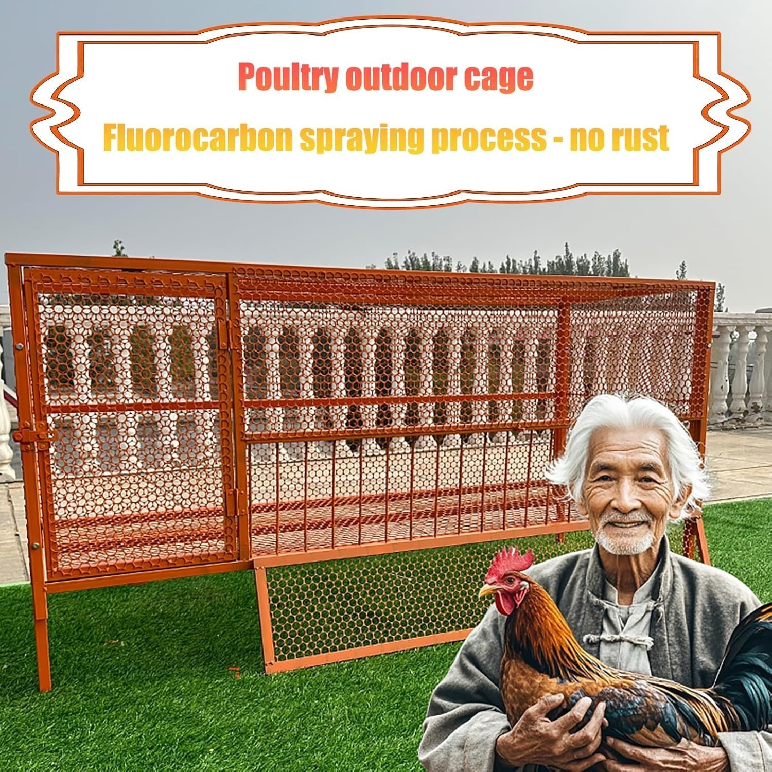 100cm Galvanised Steel Chicken Coop Poultry Cage Run