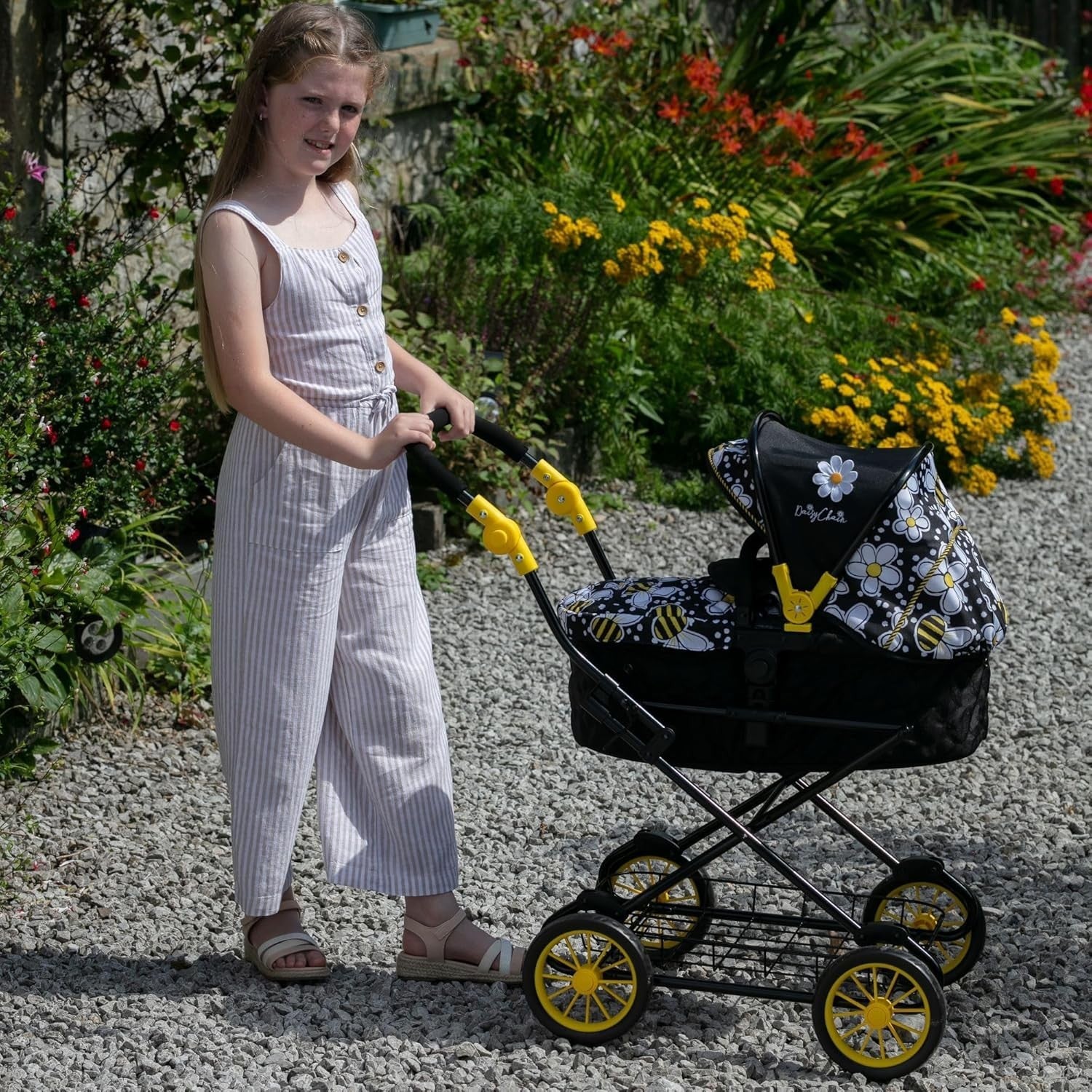 Travel System Doll Pram Tall Adjustable Handle Pushchair Kids 5–9Y