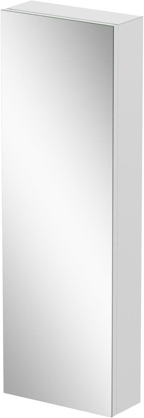 Bathroom Mirror Cabinet Wall Storage, Tall Slim Stainless Steel Unit 900mm