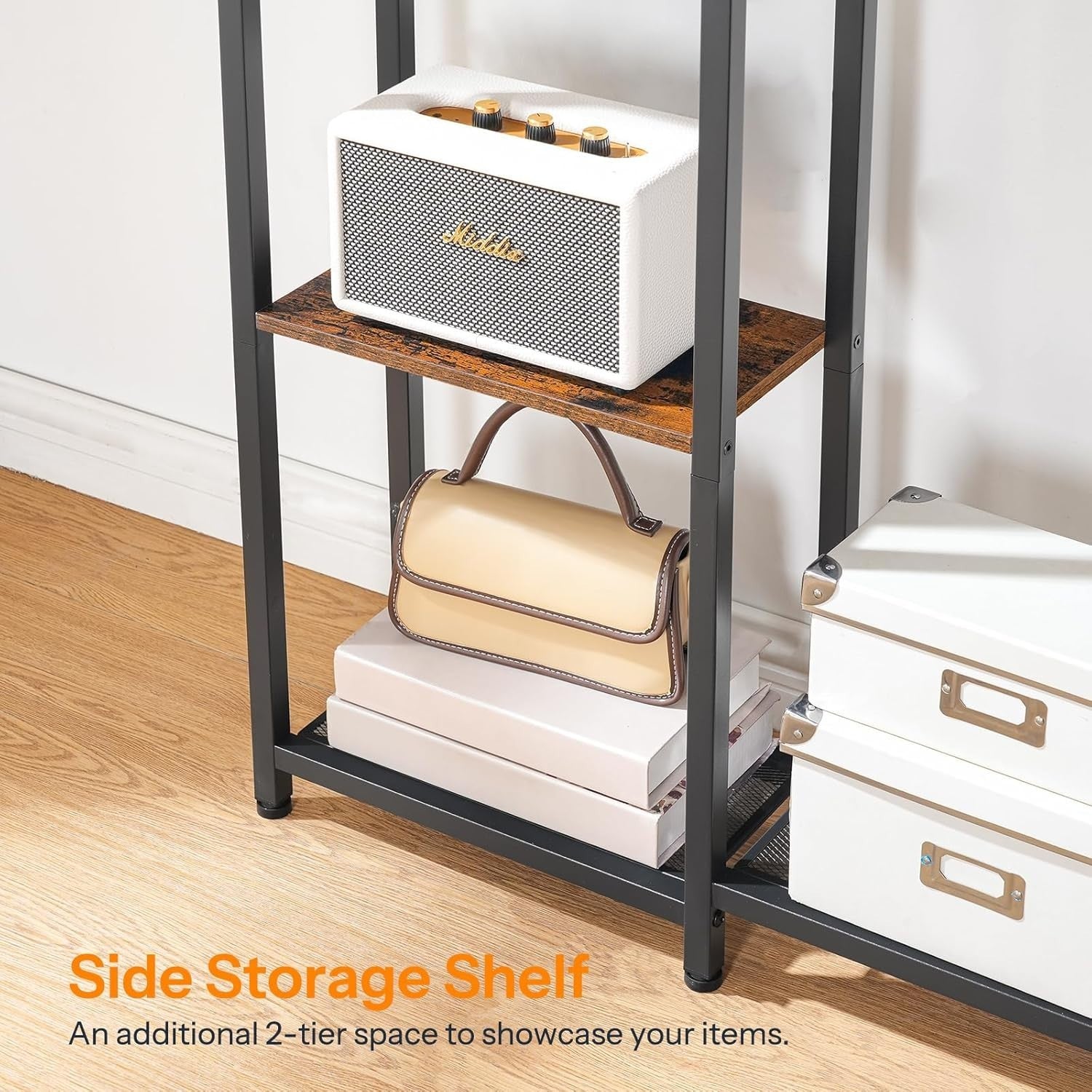 Slim Console Table with Shelves | 114cm Rustic Hallway Storage Unit