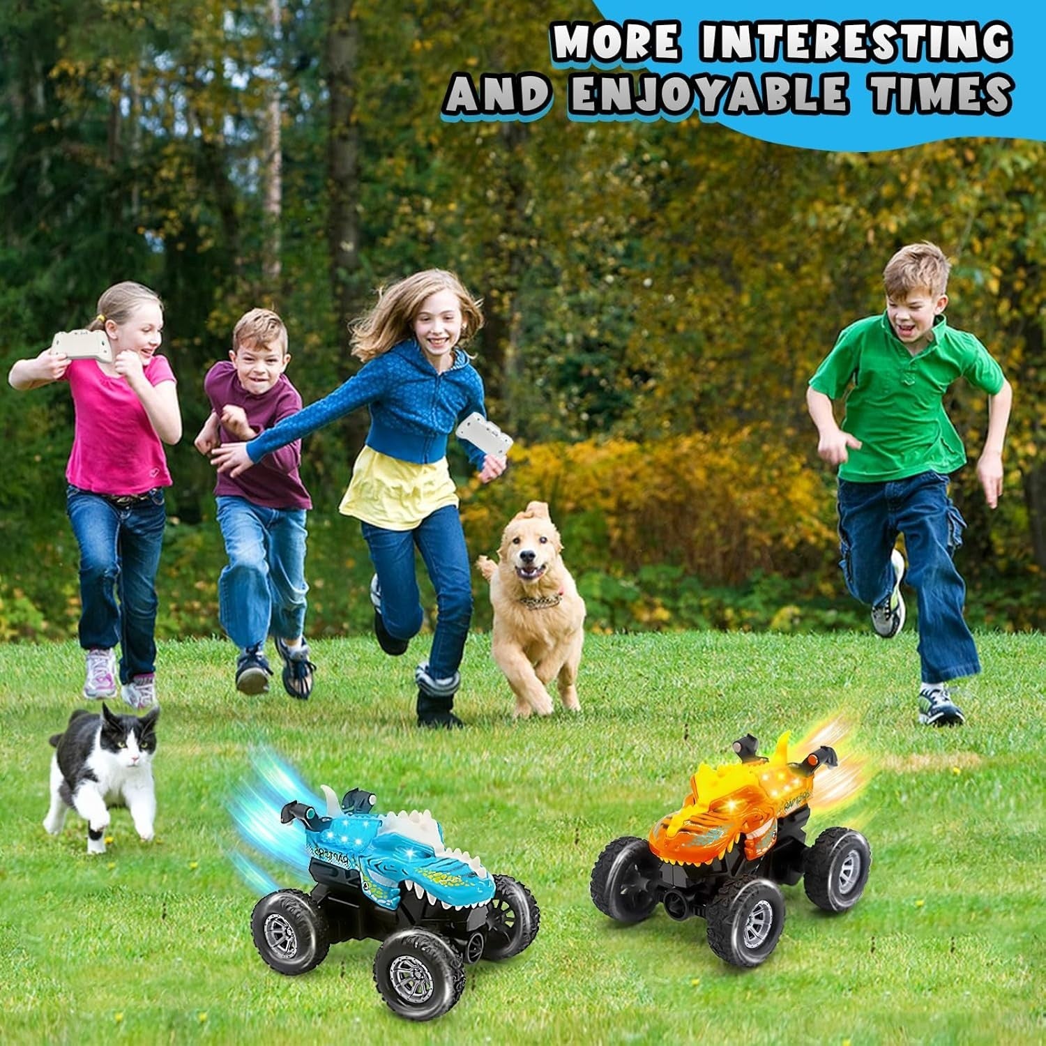 Dinosaur RC Car with LED Eyes – 2.4GHz Mini Stunt Toy for Kids