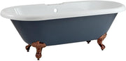 1795x785mm Double Ended Freestanding Bath Stone Grey Acrylic with Copper Feet