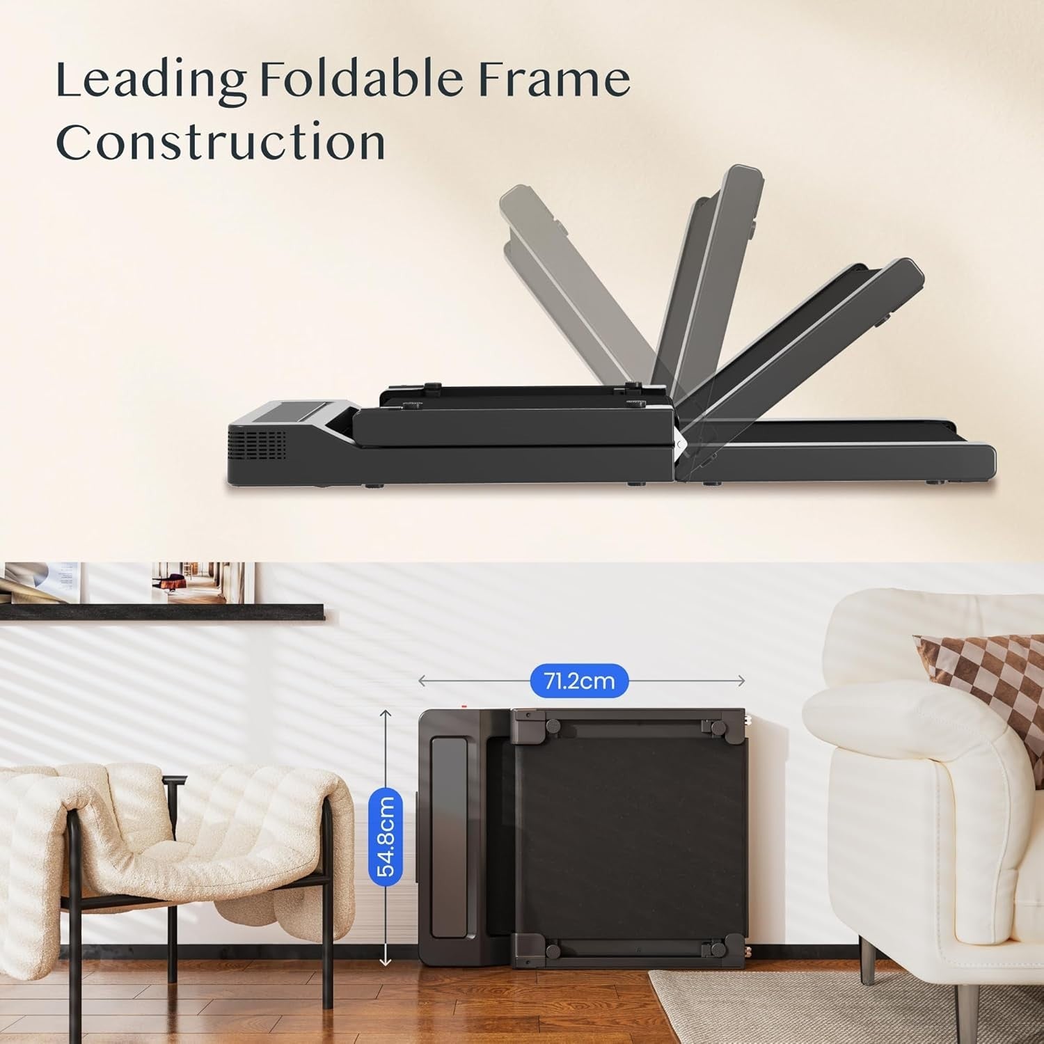 Under Desk Folding Treadmill 4-in-1 Portable LED Display Home Office Gym