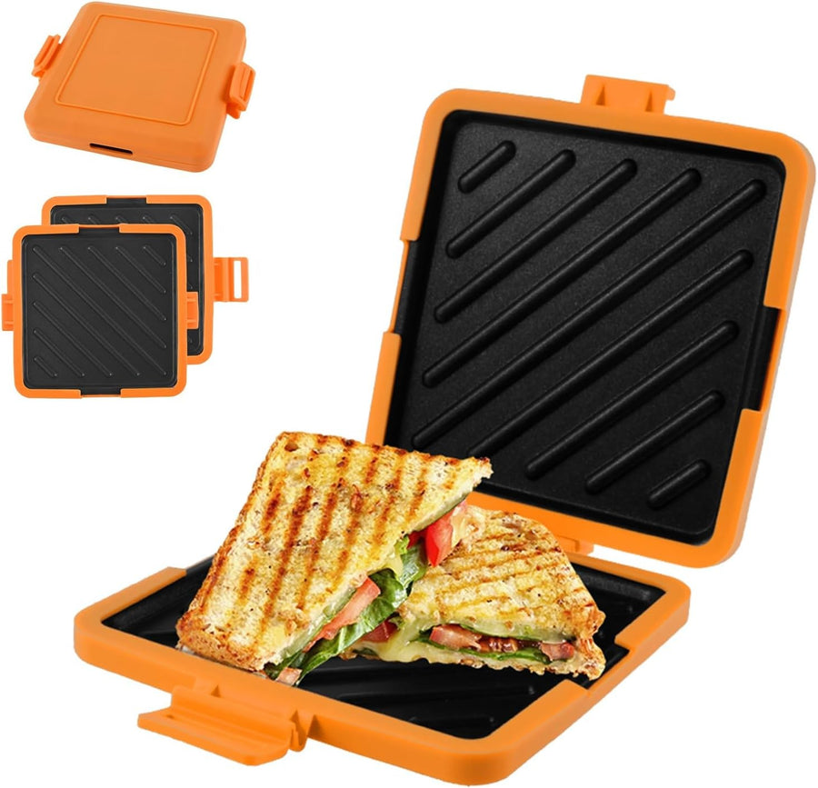 Microwave Toastie Maker Non Stick Silicone Grill Orange