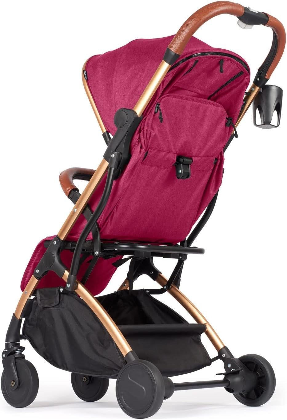 Lightweight Foldable Baby Pushchair One-Hand Travel Buggy Reclining Seat Pink