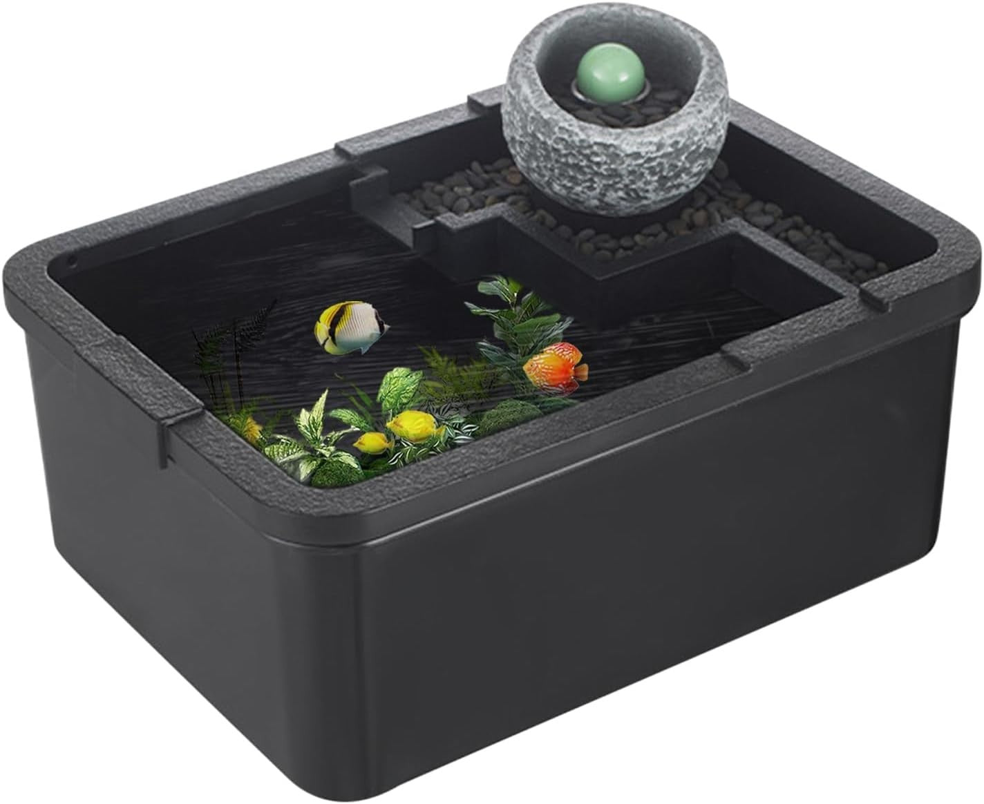 Beta Fish Tank Kit | Small Desktop Aquarium w/ Quiet USB Pump & Light