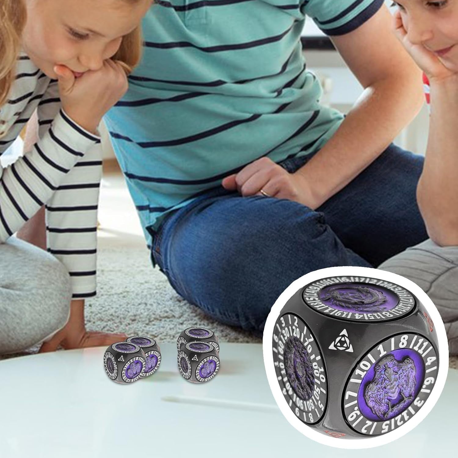 7in1 Spinner Dice Metal Fidget Geometric Rotating Game Toy