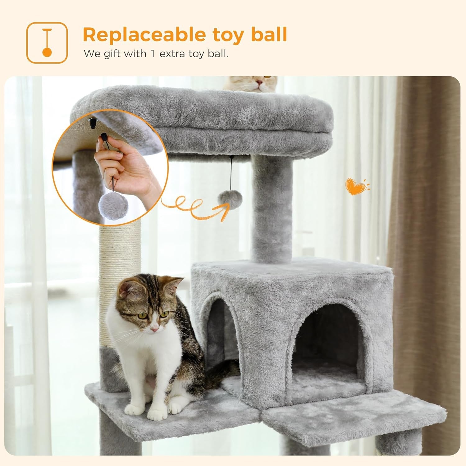 Large Tree Tower 143cm Multi Level Scratching Posts Hammock Condo