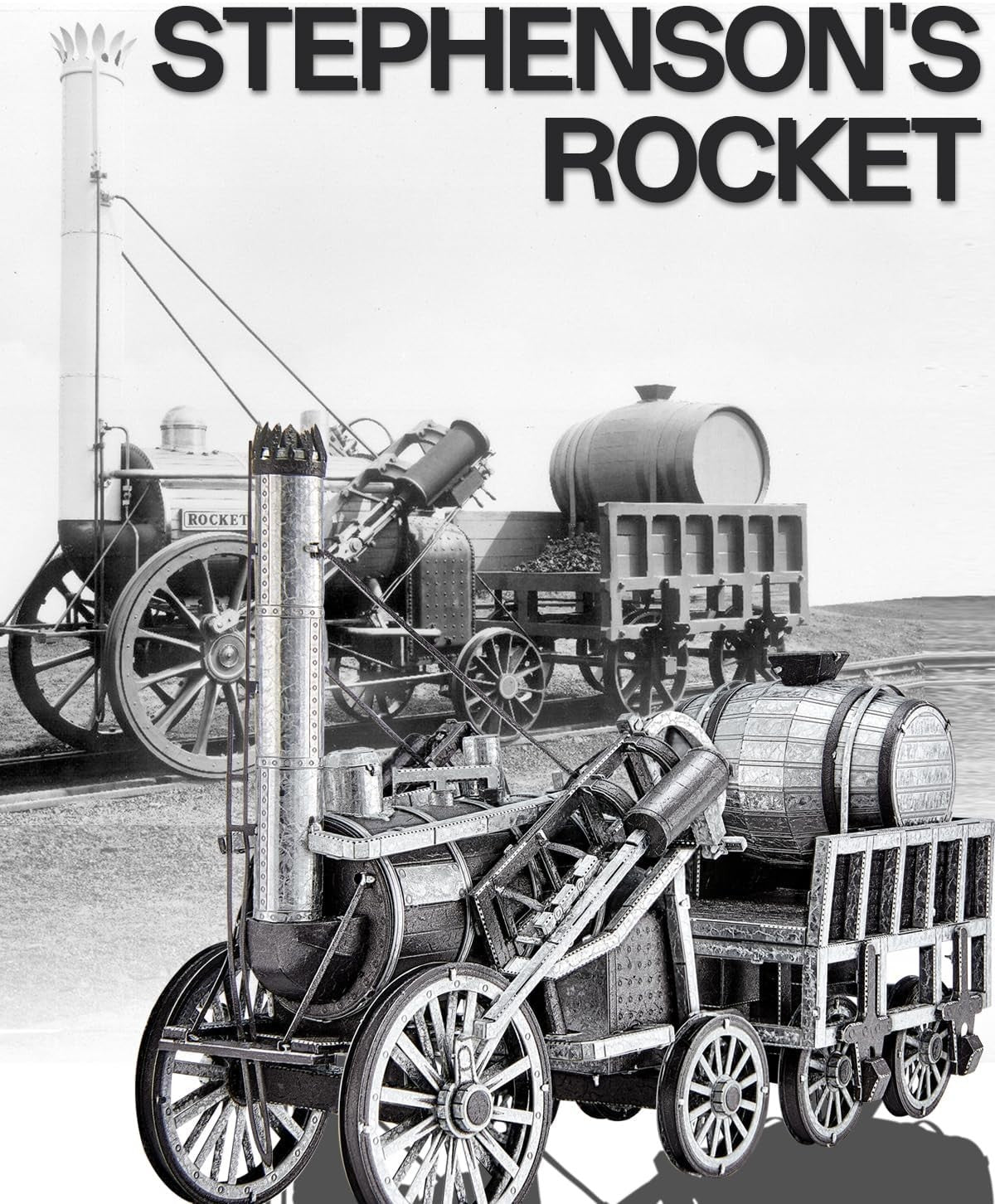 3D Metal Rocket Train Puzzle for Adults – Stainless Steel, No Glue, 175 Pieces