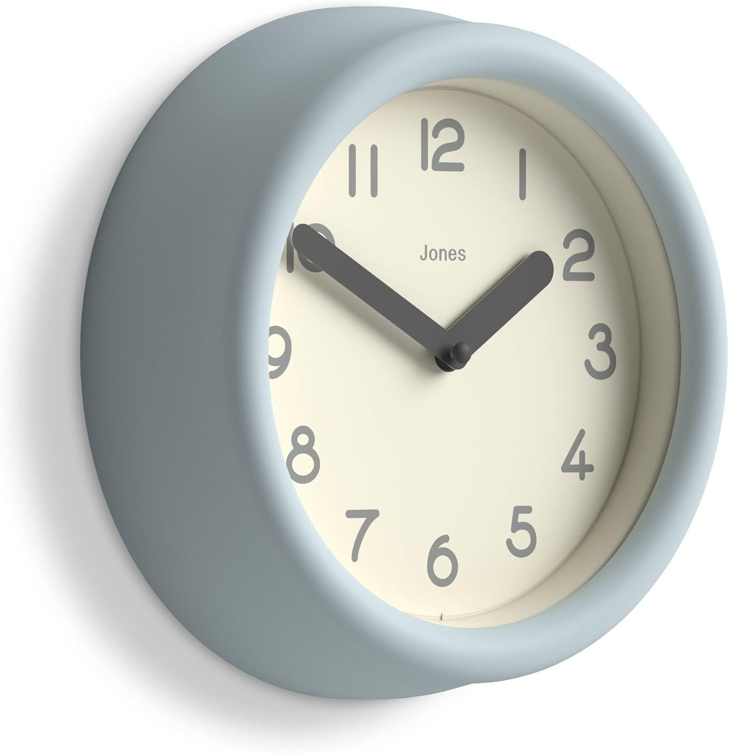 Small Blue Wall Clock 22cm Modern Silent Quartz Round Minimalist Home Decor