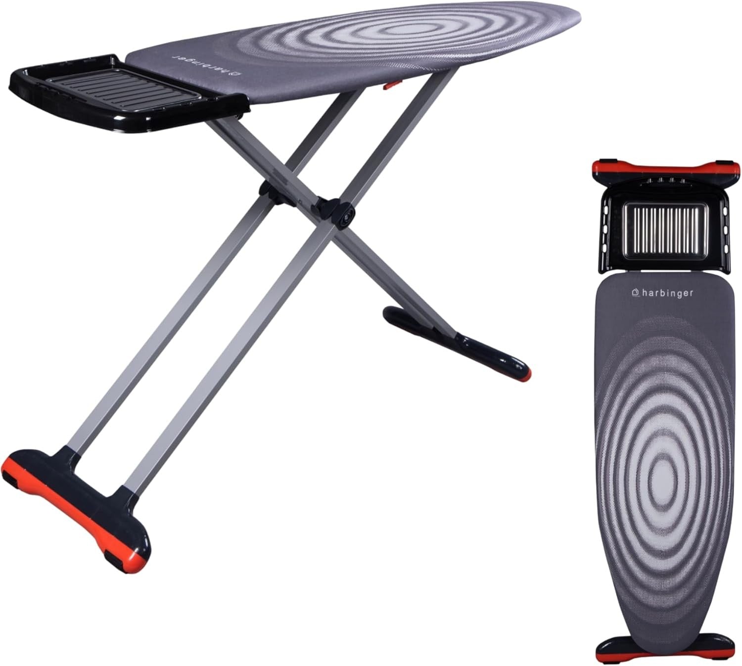 Extra Wide Ironing Board XL 127x46cm Adjustable Height Grey Steam Holder