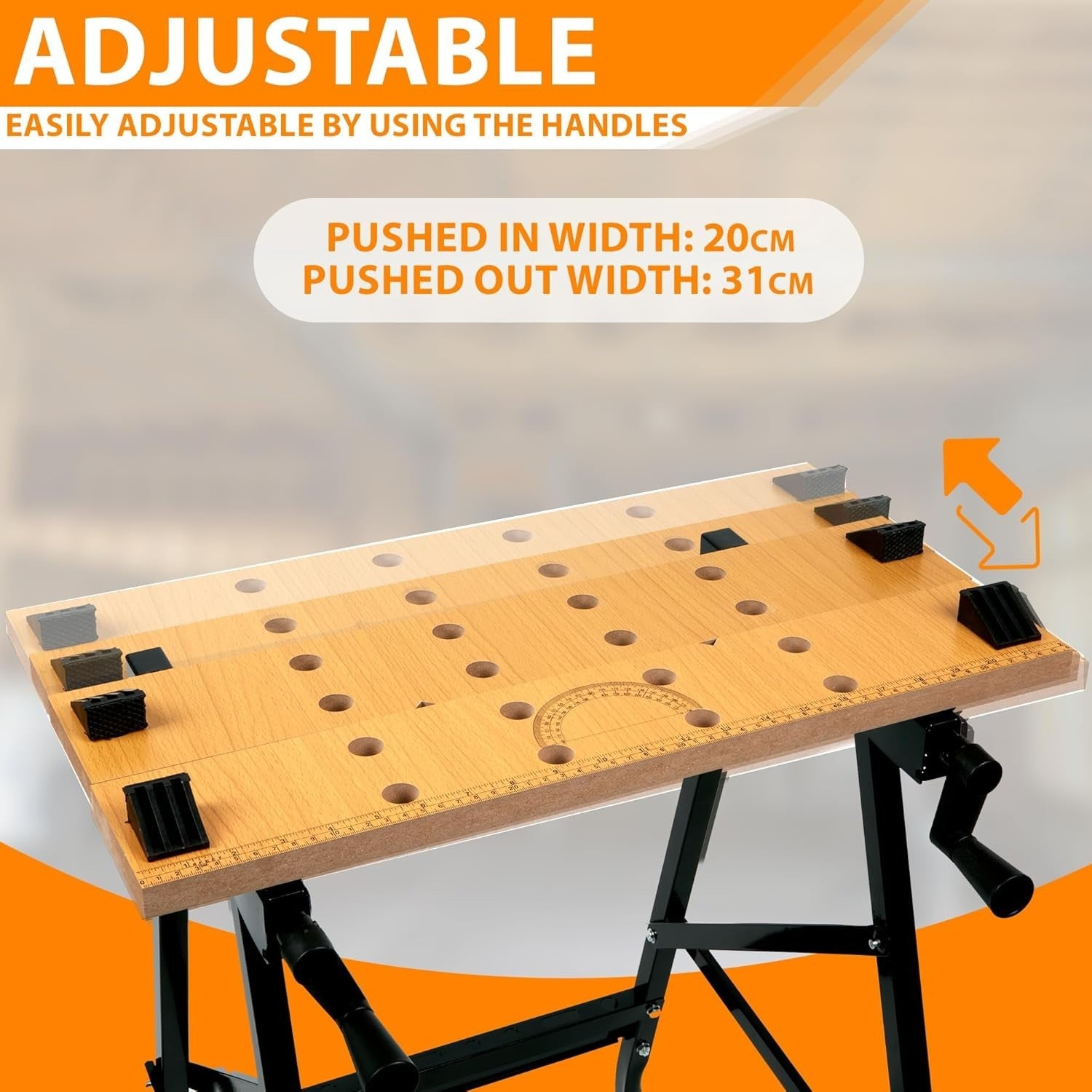Folding Workbench 100kg Heavy Duty Steel Frame Adjustable Clamping Table