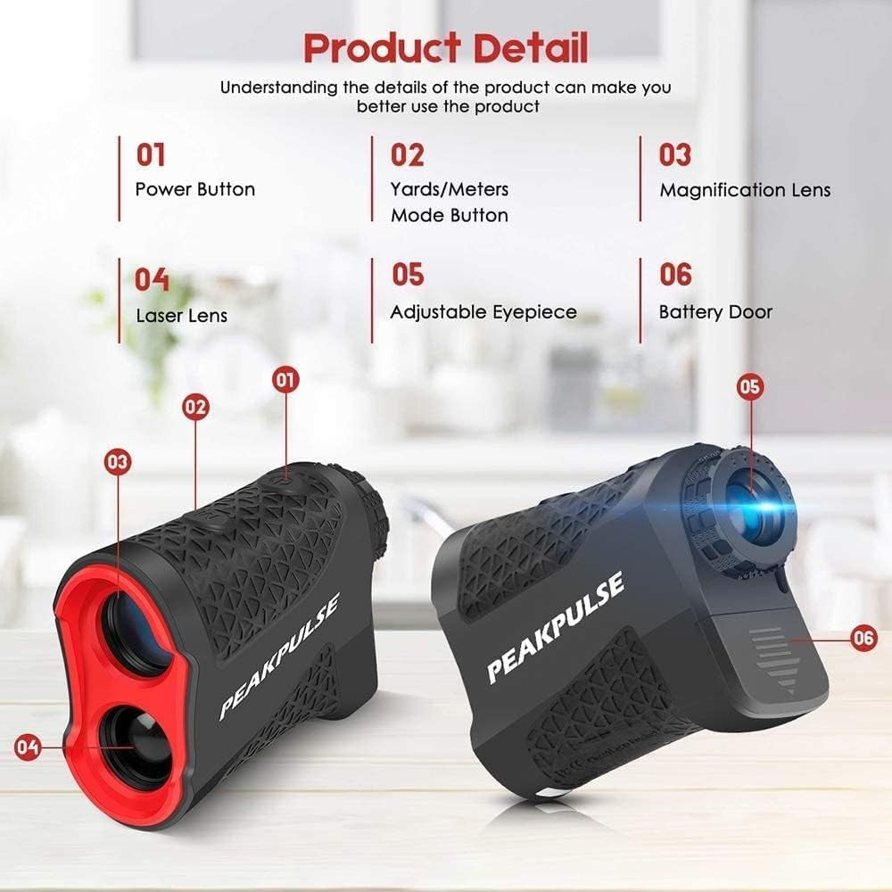 Golf Range Finder 600 Yards Slope Flag Lock 6X Magnification Portable