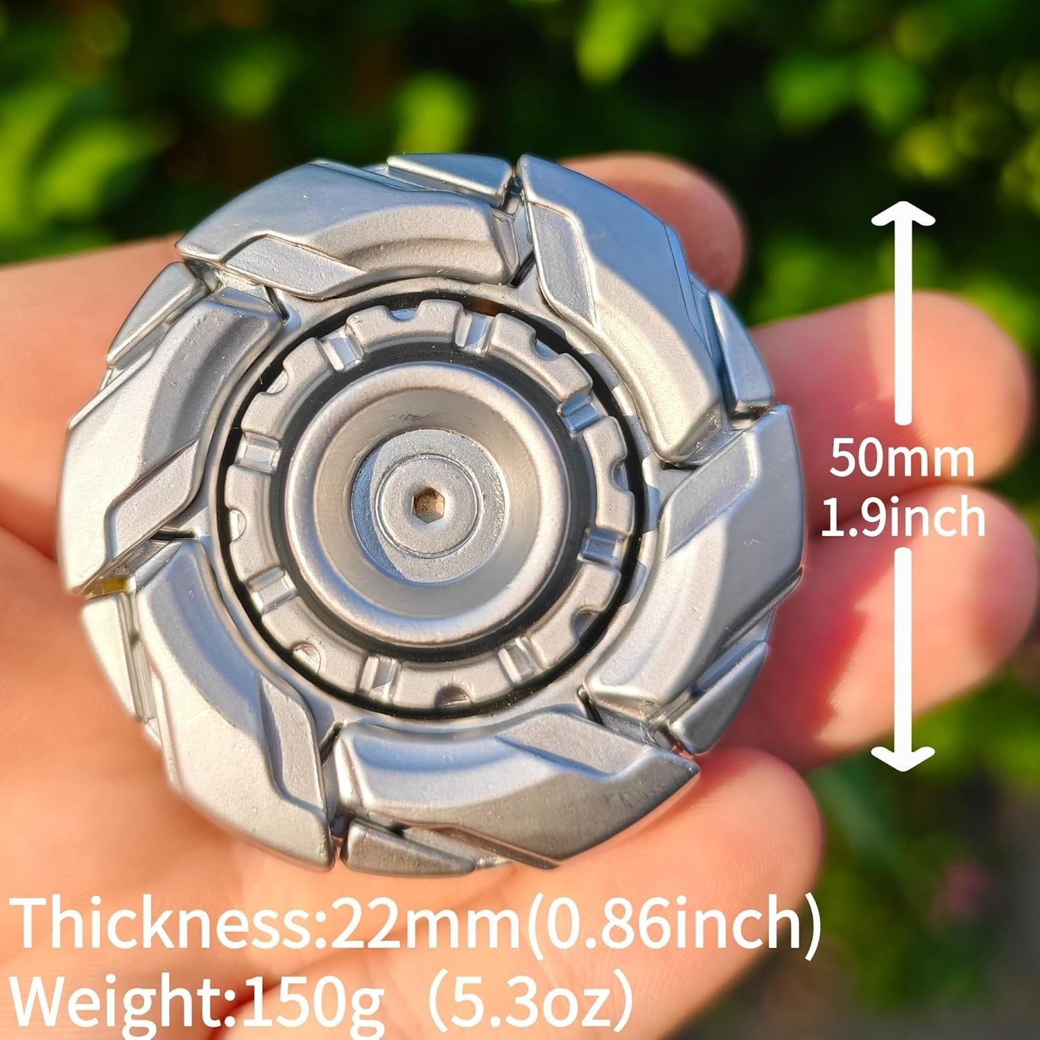 Silver Metal Fidget Slider Spinning Top Magnetic EDC Stress Toy
