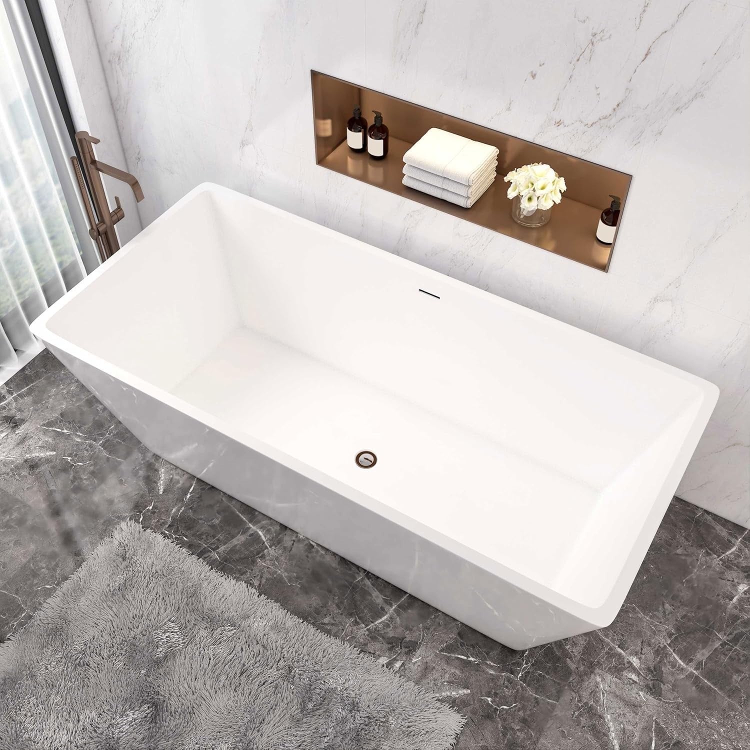 Modern Freestanding Double Ended Bath 1700x800mm Clear Acrylic Tub