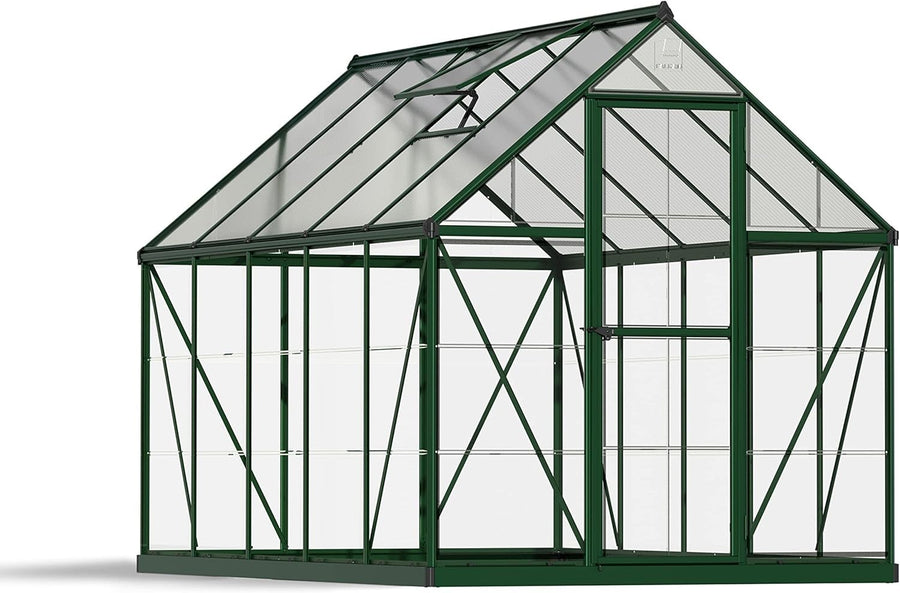 Deluxe 6x10ft Aluminium Greenhouse with UV Polycarbonate Panels & Roof Vent