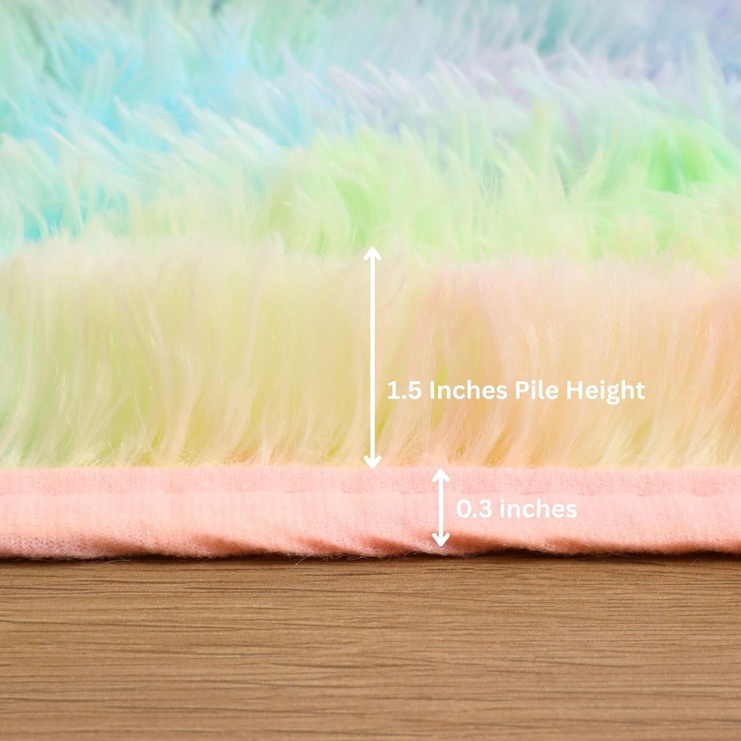 Rainbow Hallway Runner Rug 80x300cm Fluffy Thick Pile Non Slip Shaggy Carpet