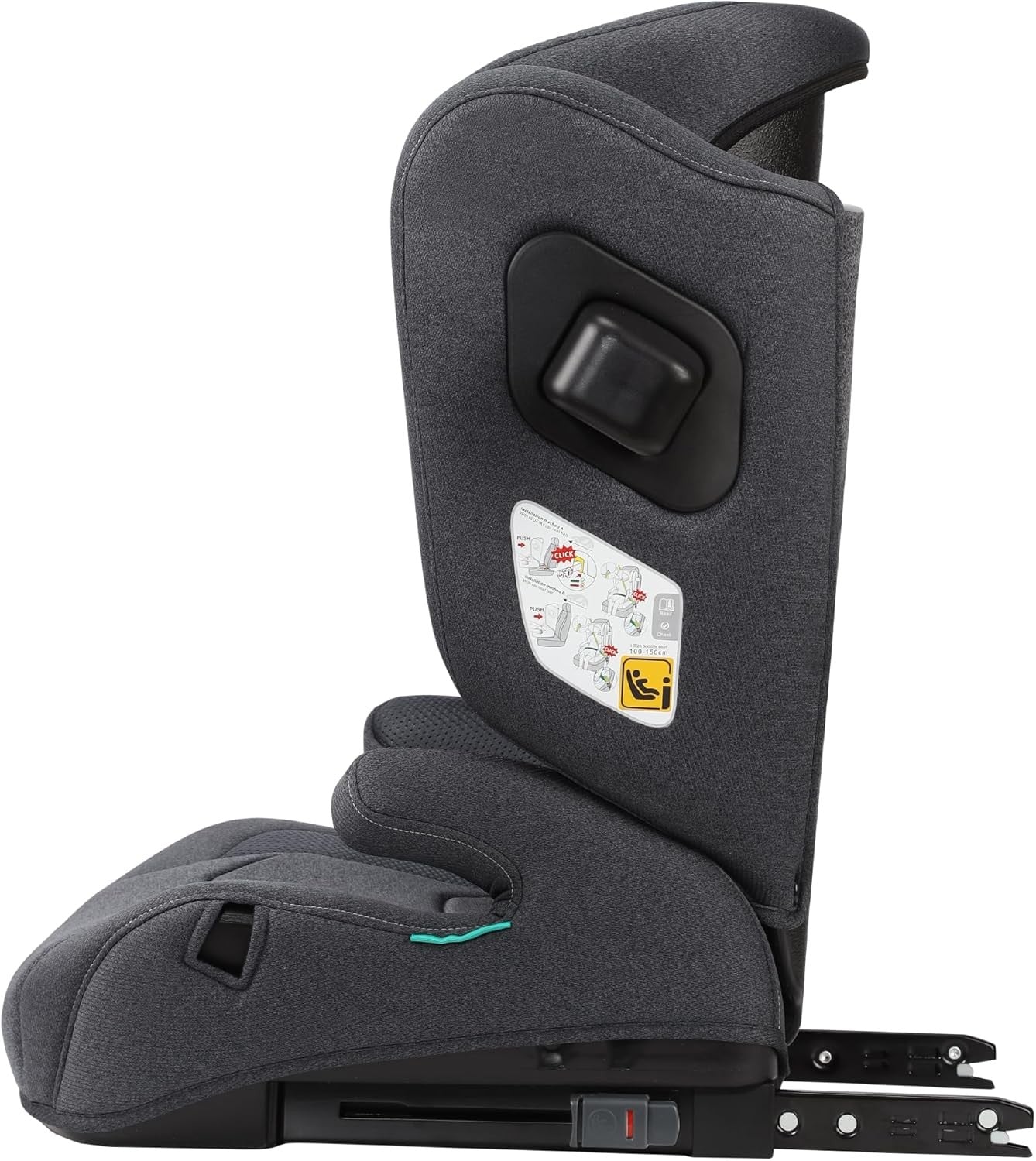ISOFIX High Back Booster Car Seat i-Size 100–150cm Cupholder Slate