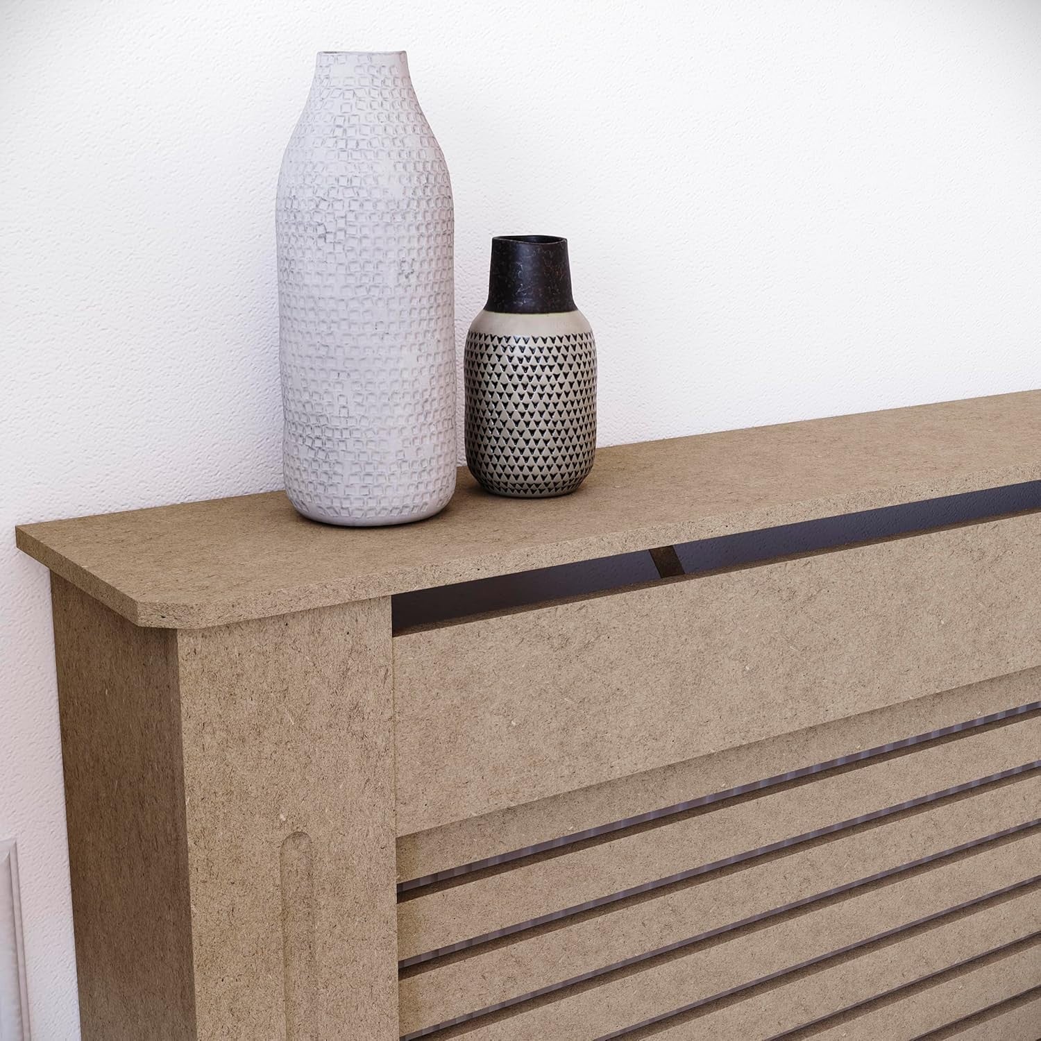 Extra Large Unfinished Radiator Cover MDF Modern Slatted Grill Customisable