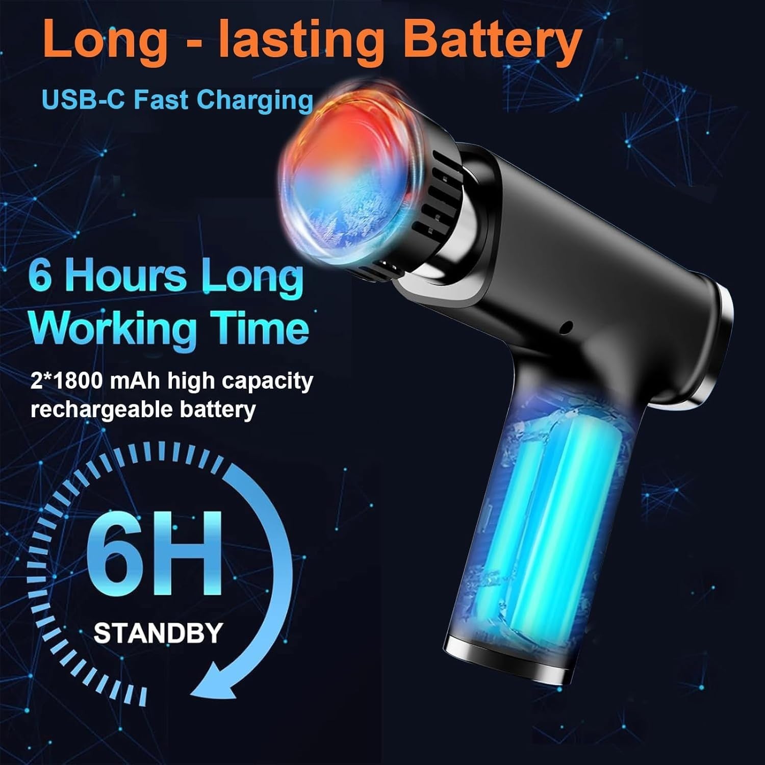 Hot & Cold Massage Gun Deep Tissue Muscle Relief 9 Heads Quiet Cordless