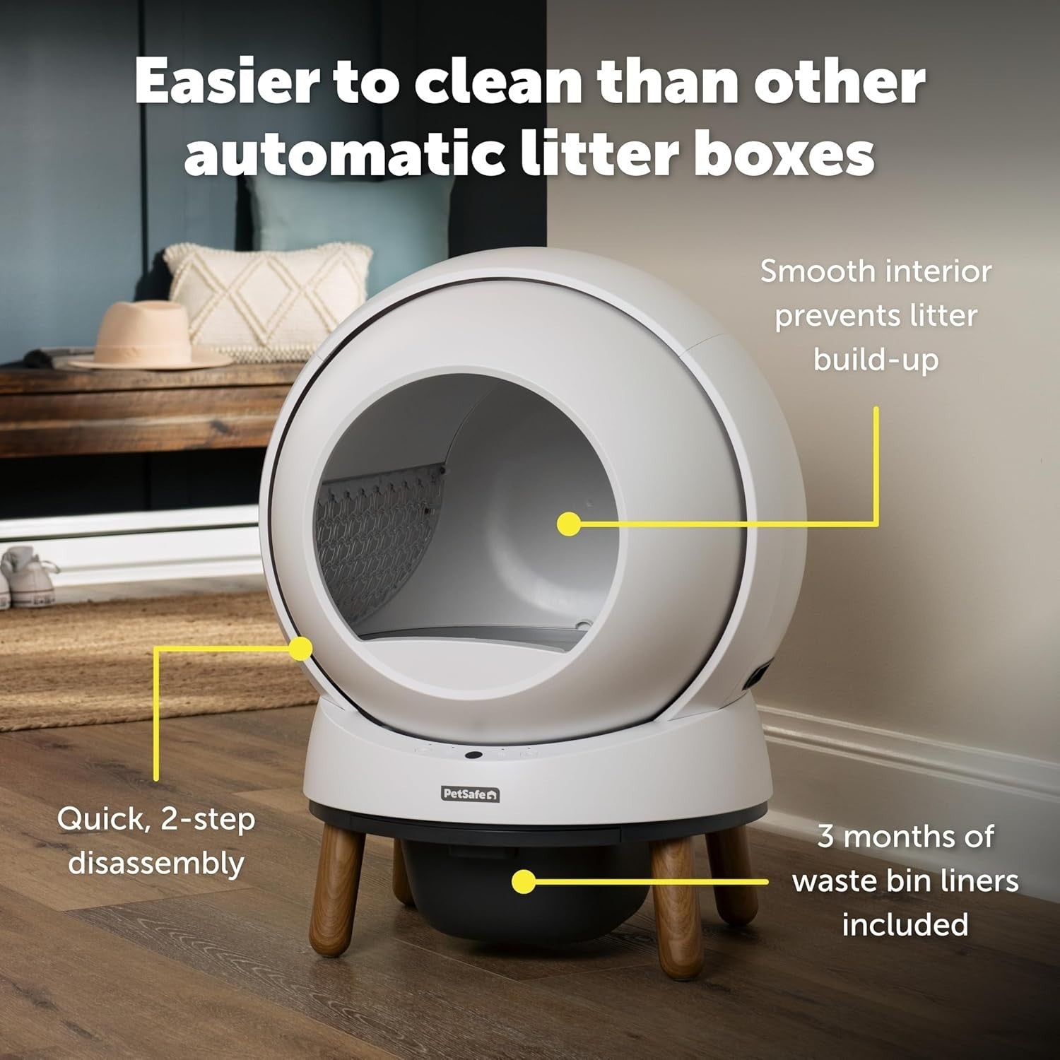 Self Cleaning Cat Litter Box Smart App Health Monitor Odor Control