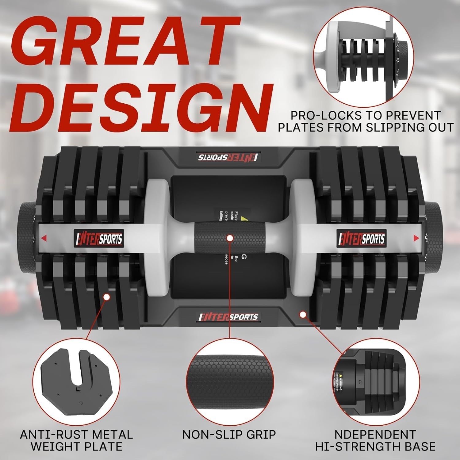 27kg Adjustable Dumbbell Single 10-in-1 One-Hand Dial Home Gym