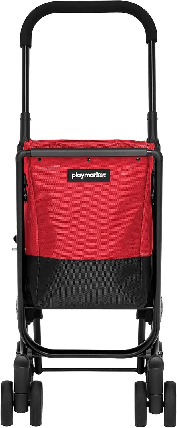 Foldable Cherry Shopping Trolley Cart 40L Waterproof Removable Bag
