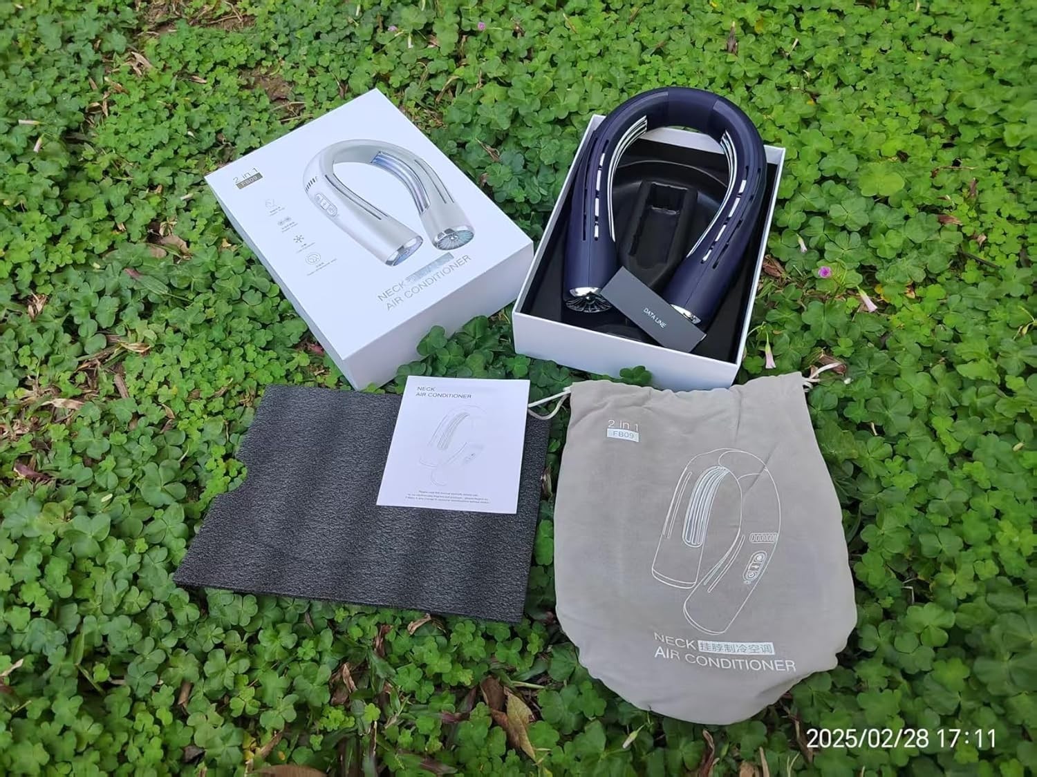 Wearable Neck Fan Cooling Plate USB-C Rechargeable 6000mAh Portable Apricot