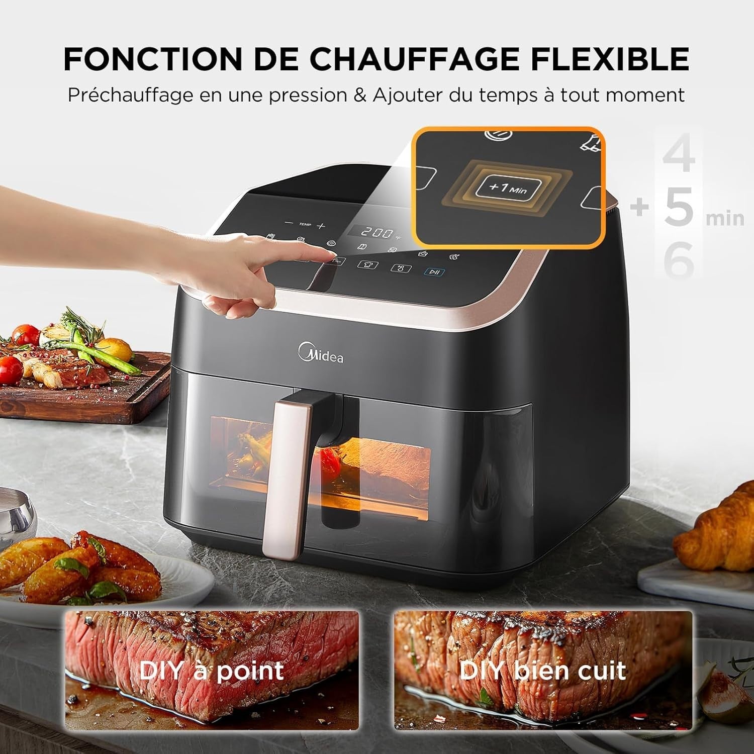 8.5L Large Air Fryer Window No Oil 8in1 Max Crisp Timer Nonstick