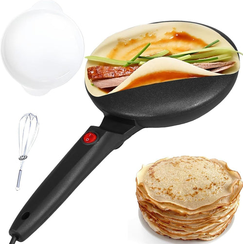 Electric Crepe Maker 900W | Instant Handheld Non-Stick Pancake Maker with Batter