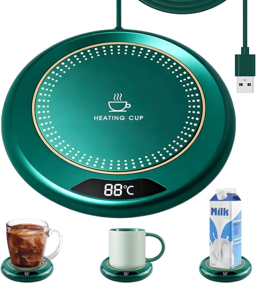 Black USB Coffee Mug Warmer 75°C 3 Temp Touch Control