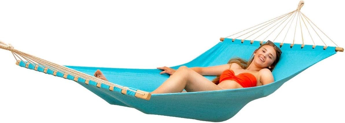 Double Hammock for 2 Adults with Spreader Bars | XXL Cotton Bed 200x120cm