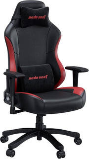 Large Ergonomic Gaming Chair Reclining PVC Leather Black Red