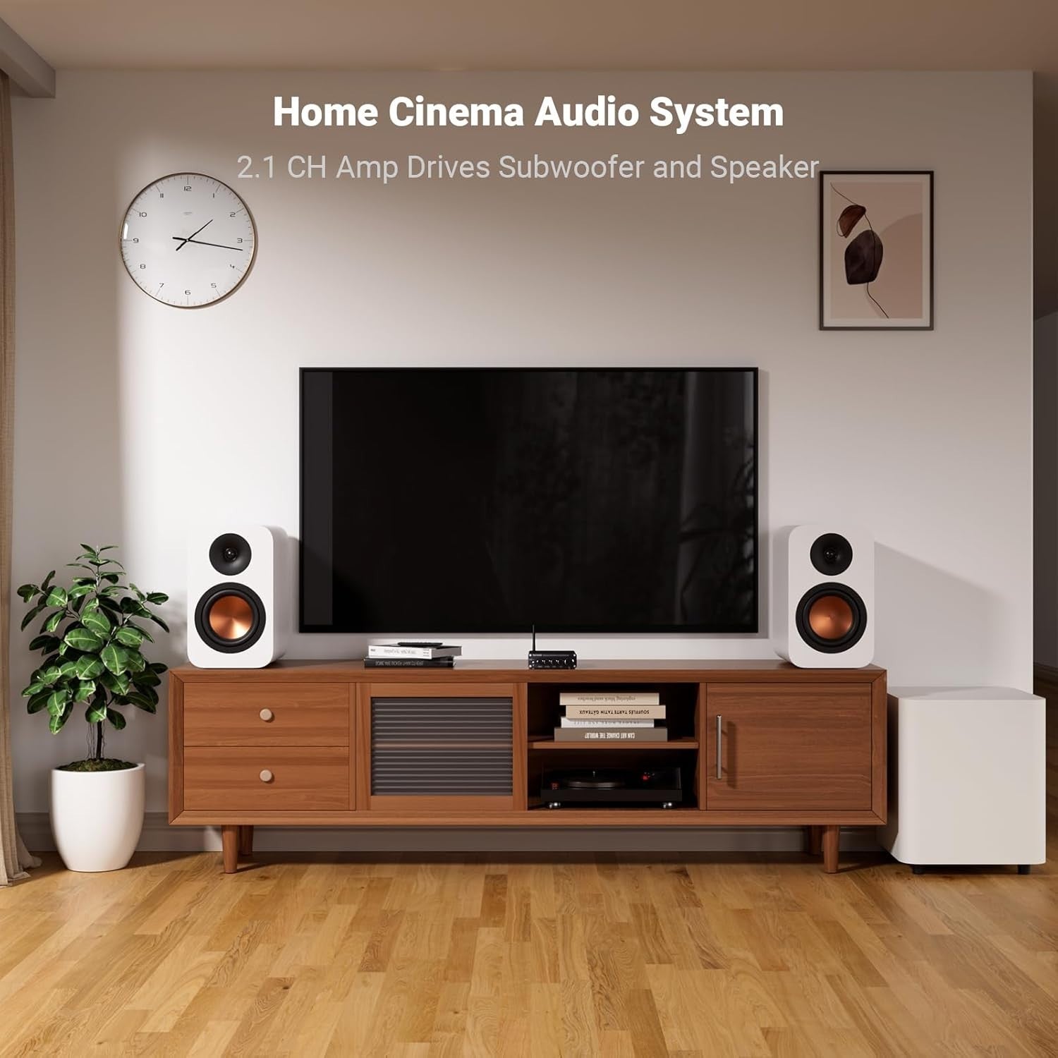 2.1CH Bluetooth 5.0 Stereo Power Amplifier TPA3116D2 RCA Subwoofer